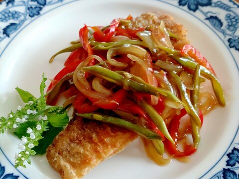 赤魚の甘酢野菜餡かけ